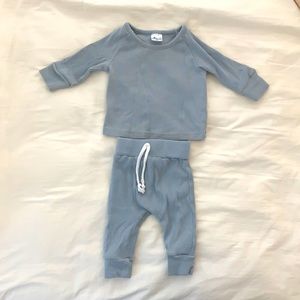 Little One Shop - Infant ribbed lounger set - 3 months- light blue-